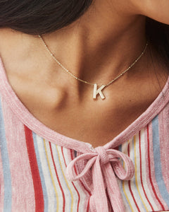 Letter K Pendant Necklace in Gold