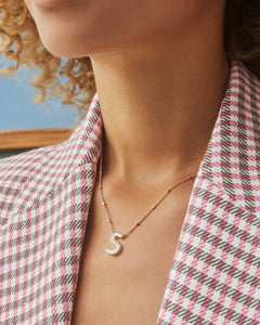 Letter S Pendant Necklace in Gold