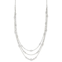 Rina Silver Multi Strand Necklace in Lustre Glass