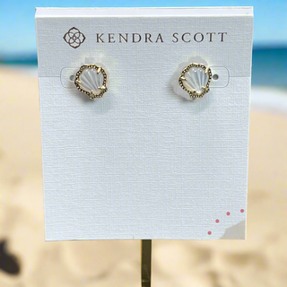 kendra scott earring 
Brynne Shell Stud Earring in Gold Ivory Mother of Pearl