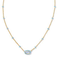 Mini Elisa Gold Enamel Frame Short Pendant Necklace in Periwinkle Illusion
kendra scott necklace