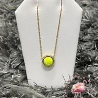 kendra scott 
kendra scott necklace 
kendra scott sports collection 
Tennis Short Pendant Necklace Gold in Chartreuse Magnesite