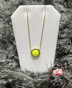 kendra scott 
kendra scott necklace 
kendra scott sports collection 
Tennis Short Pendant Necklace Gold in Chartreuse Magnesite
