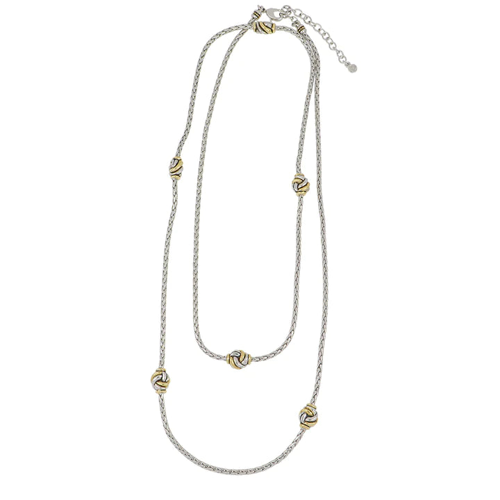 N5280-A00A Infinity Knot Collection - 6-Station Two-Tone Necklace