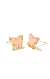Lillia Stud Earring Gold Light Pink Drusy