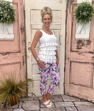 Stay cool & protected with UPF 50 capris made from cooling fabric. With a 25" inseam, they’re perfect for all-day summer comfort and style!
