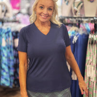 Stay effortlessly cool and stylish in our V-Neck Short Sleeve Top! Designed for comfort and performance, this lightweight top is made from sun-protective fabric, keeping you safe while you enjoy the outdoors. The flattering V-neckline adds a chic touch, making it perfect for everything from casual outings to active adventures. Whether you're soaking up the sun or on the go, this top ensures all-day comfort and protection in style!