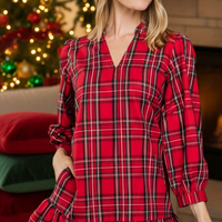 Naomi Dress - Red Plaid