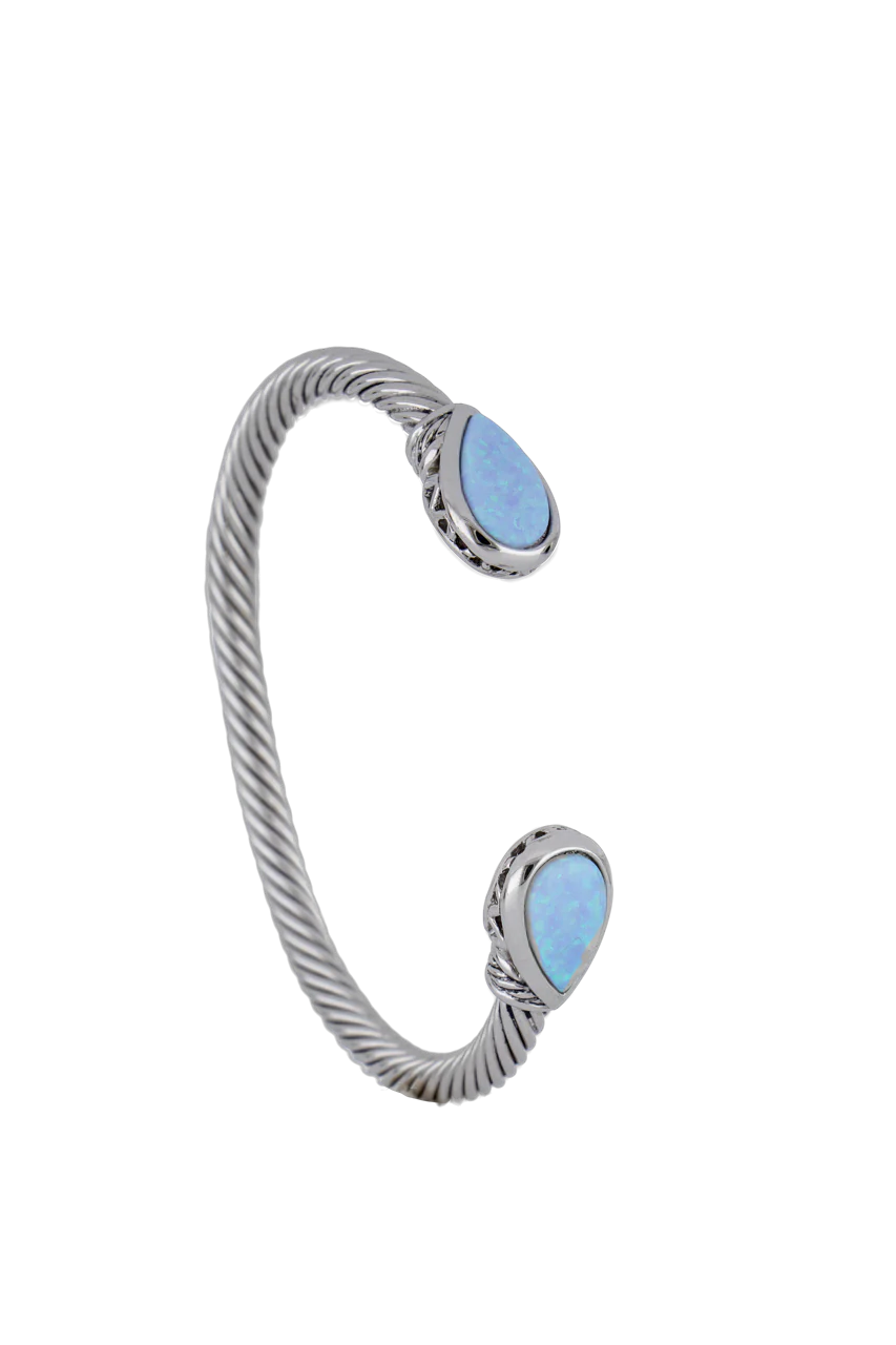 B5686-R600 Blue Opal Pear Cuff