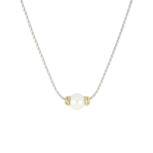 N5452-AB03 Pérola Collection Single Pearl Two-Tone Necklace