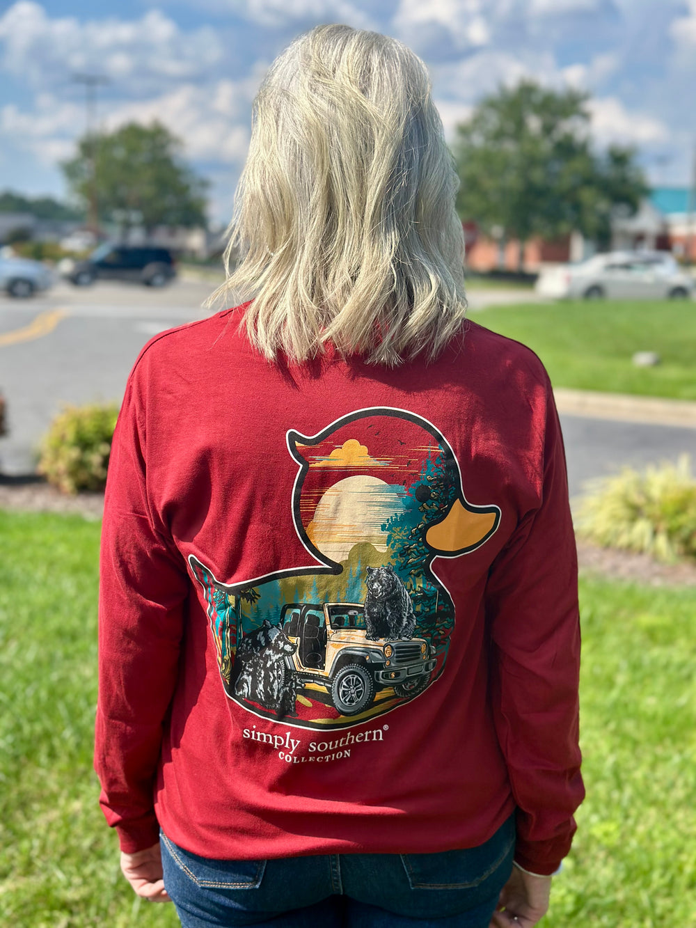 Simply Southern Tee 
Simply Southern 
Trendy long sleeve tee
duck tee 
jeep tee