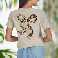 Simply Southern Tee
Leopard Bow 
short sleeve tee