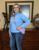 Quilted Waffle Pullover - Light Periwinkle
