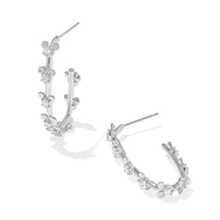 Disney | Kendra Scott Silver Mickey Mouse and Minnie Mouse Hoop in White Crystal