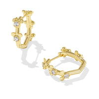 Disney | Kendra Scott Gold Mickey Mouse & Minnie Mouse Huggie Earrings in White Crystal