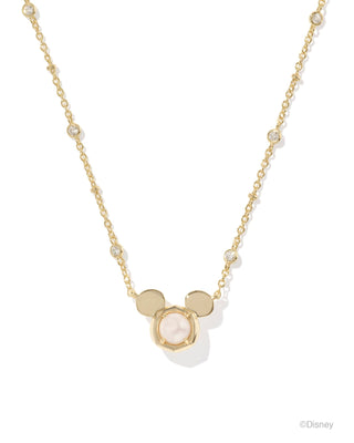 Disney | Kendra Scott Gold Mickey Mouse Pendant Necklace in Freshwater Cultured Pearl