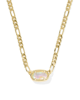 Elisa Gold Iridescent Abalone Figaro Chain Necklace