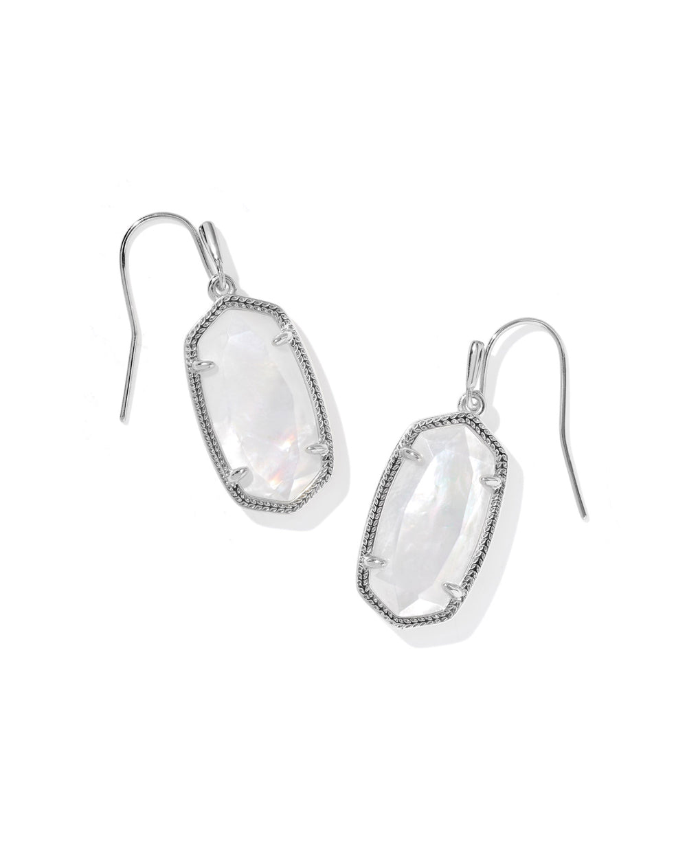 Dani Silver Ivory Mother of Pearl Drop Earrings