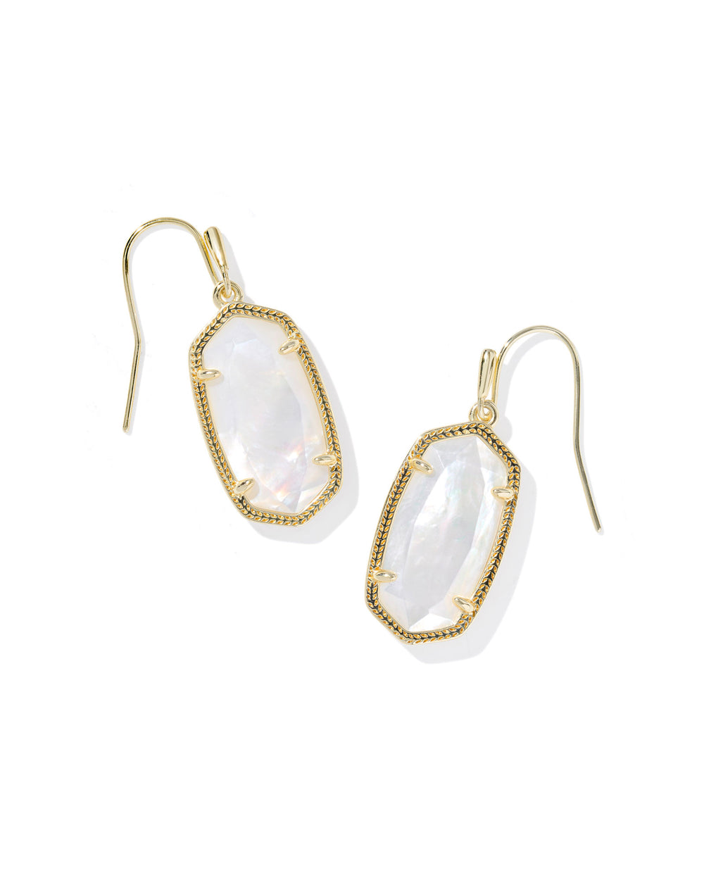 Dani Gold Ivory Mother of Pearl Drop Earrings