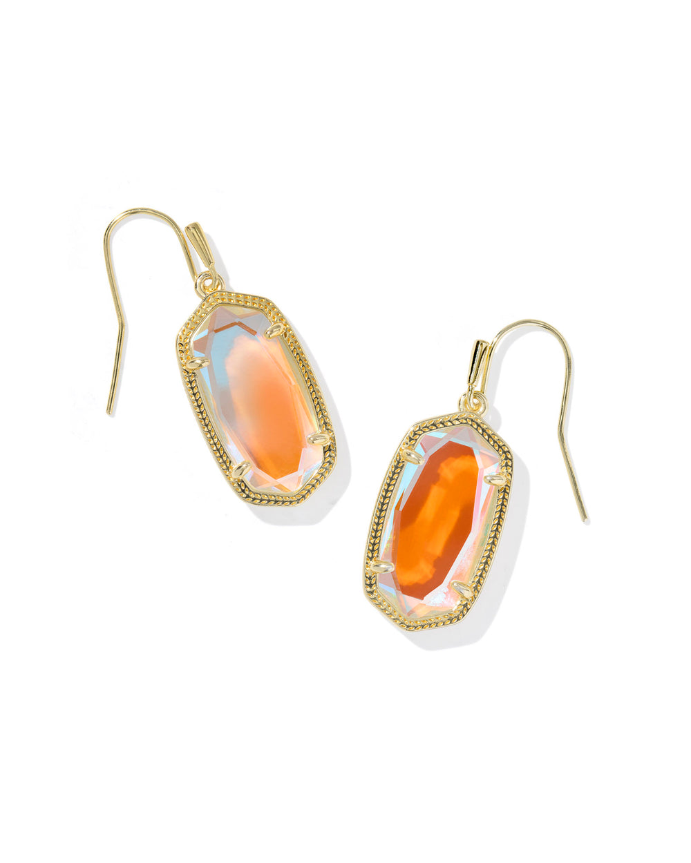 Dani Gold Dichroic Glass Drop Earrings