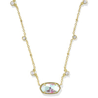 Disney | Kendra Scott Gold Mickey Mouse Elisa Pendant Necklace in Dichroic Glass