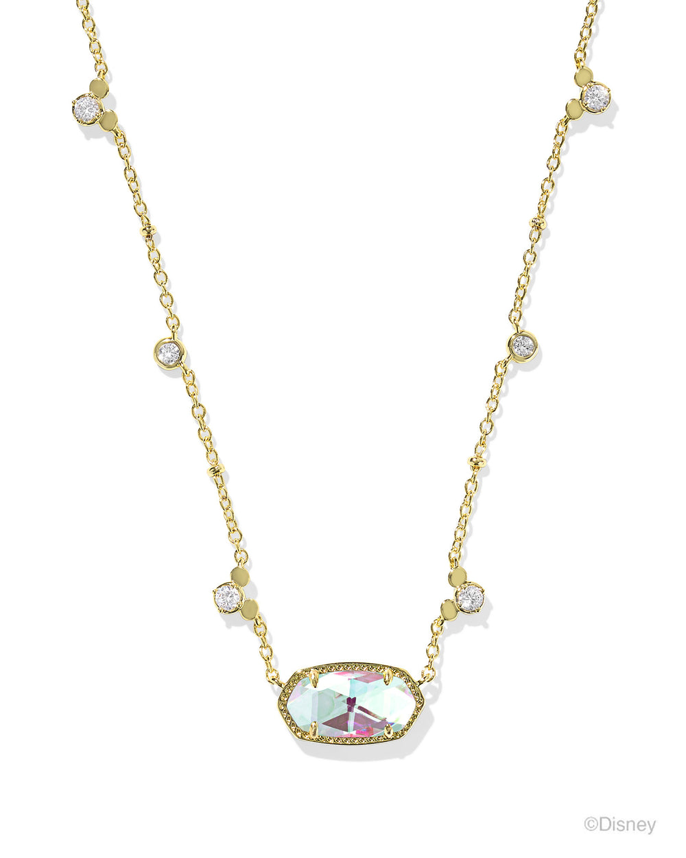 Disney | Kendra Scott Gold Mickey Mouse Elisa Pendant Necklace in Dichroic Glass