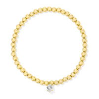 Cailin Stretch Bracelet Gold in White Crystal