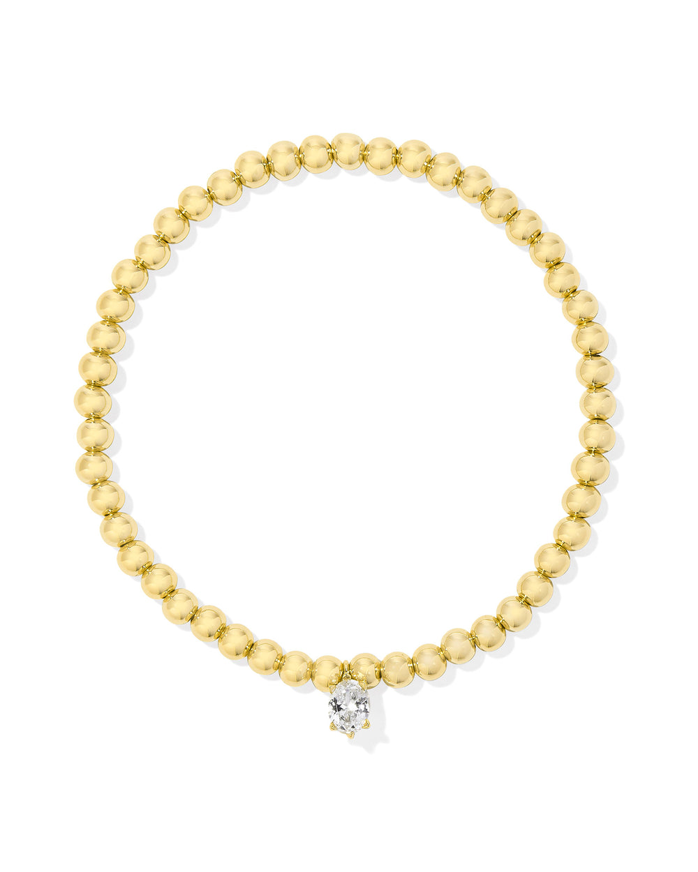 Cailin Stretch Bracelet Gold in White Crystal