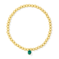 Cailin Stretch Bracelet Gold in Green Crystal