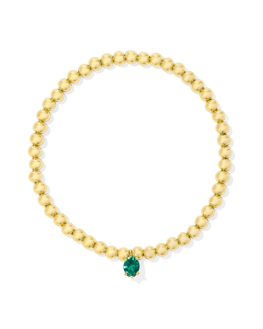 Cailin Stretch Bracelet Gold in Green Crystal