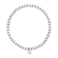 Cailin Stretch Bracelet Silver in White Crystal