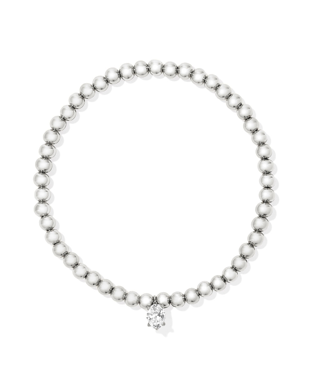 Cailin Stretch Bracelet Silver in White Crystal