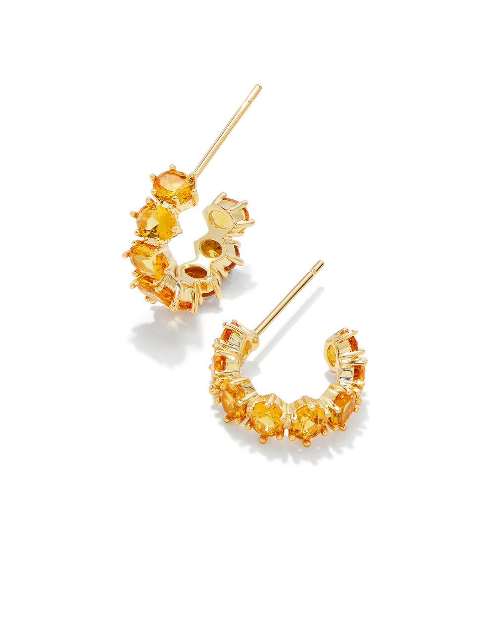 Cailin Gold Crystal Huggie Earrings in Golden Yellow Crystal