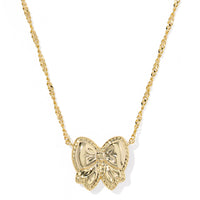 Haley Gold Bow Necklace Scarlet Red MOP