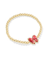 Haley Gold Bow Stretch Bracelet Scarlett Red
