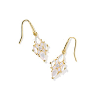 Abbie Gold Crystal Drop Earrings in Neutral Mix