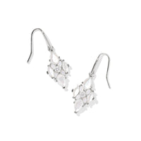 Abbie Silver Crystal Drop Earrings in Neutral Mix