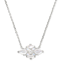 Abbie Silver Crystal Short Pendant Necklace in Neutral Mix