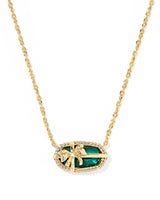 Elisa Bow Gold Short Pendant Necklace in Pine Illusion
