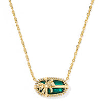 Elisa Bow Gold Short Pendant Necklace in Pine Illusion