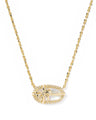 Elisa Bow Gold Short Pendant Necklace in Crystal Ivory Illusion
