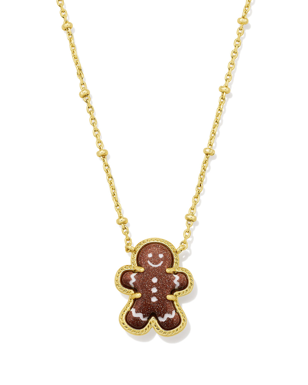 Gingerbread Gold Pendant Necklace in Brown Goldstone