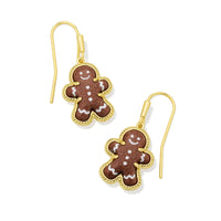 Gingerbread Gold Drop Earrings in Brown Goldstone