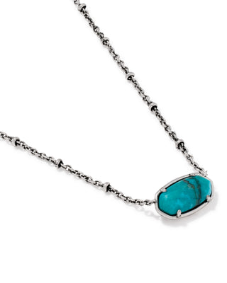 Tiger Striped Elisa Vintage Silver Pendant Necklace in Blue Marble