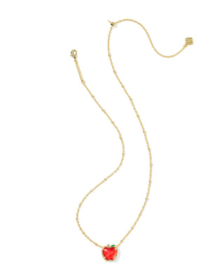 Apple Gold Pendant Necklace in Red Illusion