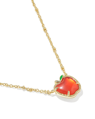 Apple Gold Pendant Necklace in Red Illusion