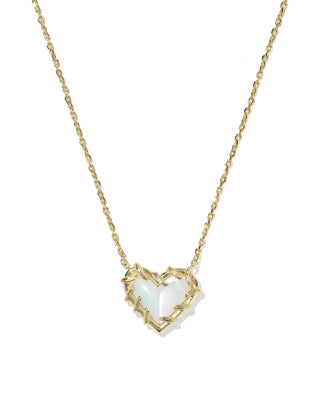 Dolly x Kendra Scott Patchwork Ari Heart Necklace Gold White Mix