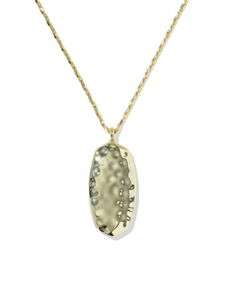 Danielle Riveted Gold Long Pendant Necklace in Ivory Mother of Pearl