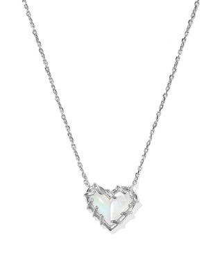 Dolly x Kendra Scott Patchwork Ari Heart Necklace - Silver White Mix