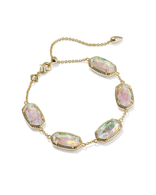 Elaina Gold Link Bracelet in Dichroic Glass